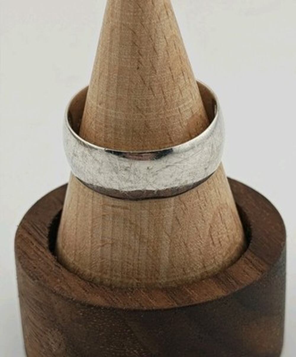 Vintage 925 Sterling Silver Wide Band Cigar Ring Size 10.5 6g